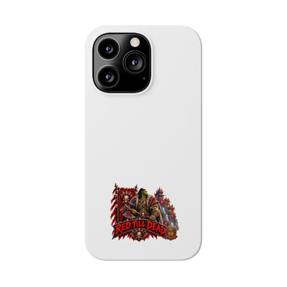 Slim Phone Case — “Red Till Dead” Vintage Horror Graphic