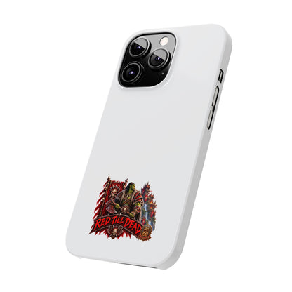 Slim Phone Case — “Red Till Dead” Vintage Horror Graphic