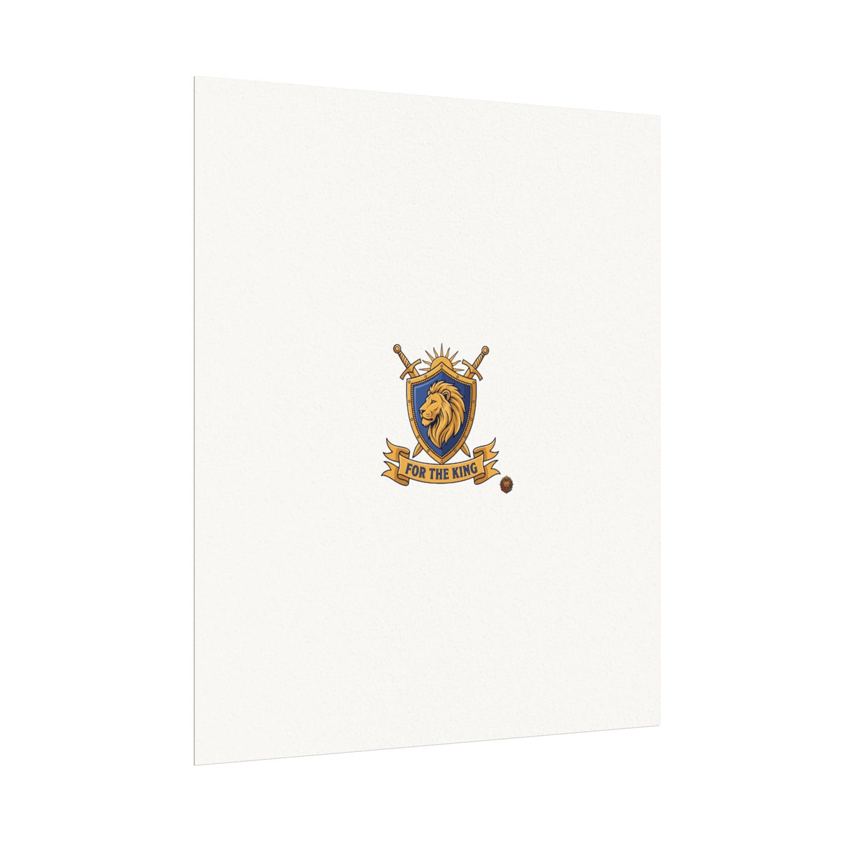 Lion Crest Watercolor Poster — 'Bow to the King' Matte Art Print