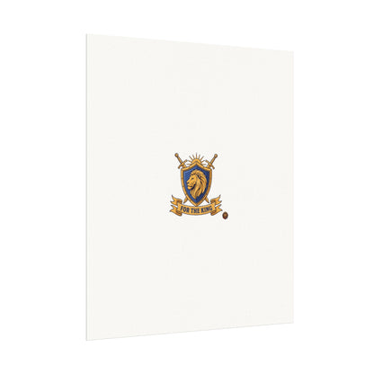 Lion Crest Watercolor Poster — 'Bow to the King' Matte Art Print