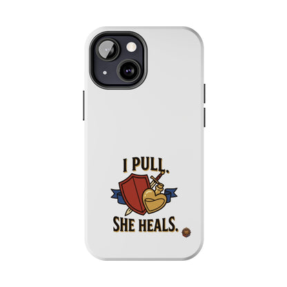Phone Case — "I Pull, She Heals" RPG Couple Gaming Protective Case