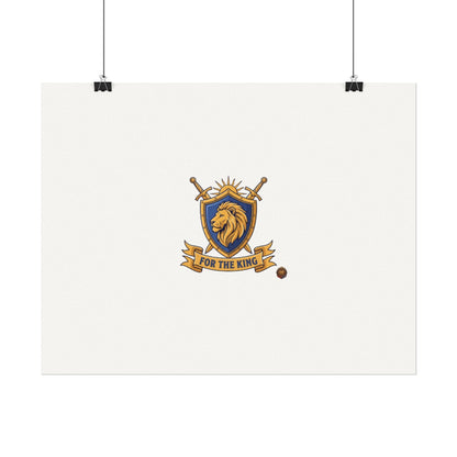 Lion Crest Watercolor Poster — 'Bow to the King' Matte Art Print