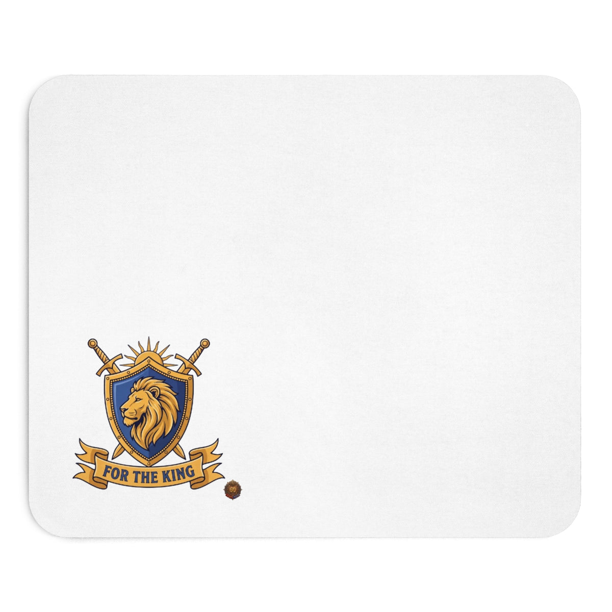 For The King Lion Crest Mouse Pad — Gaming/Office Desk Mat