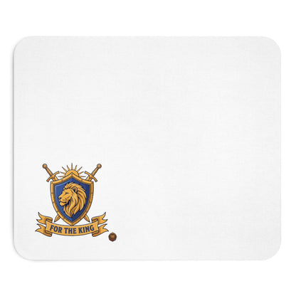 For The King Lion Crest Mouse Pad — Gaming/Office Desk Mat