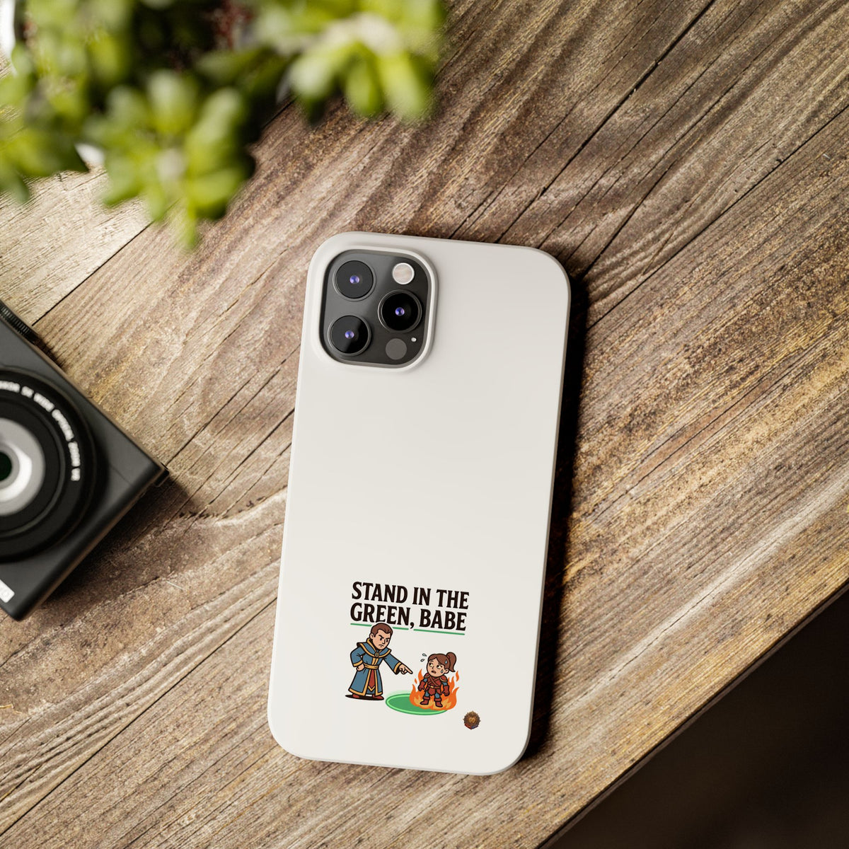 Stand in the Green, Babe Slim Phone Case — Funny Golf Cartoon Phone Cover