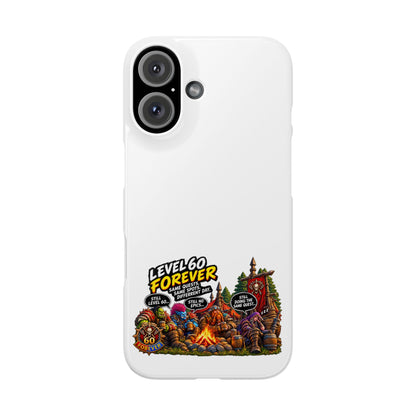 Level 60 Forever Slim Phone Case — Retro RPG Camping Gamer Design