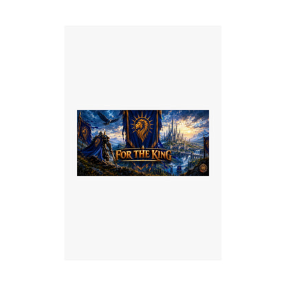 For The King Satin Poster — Fantasy Castle & Lion Banner Wall Art