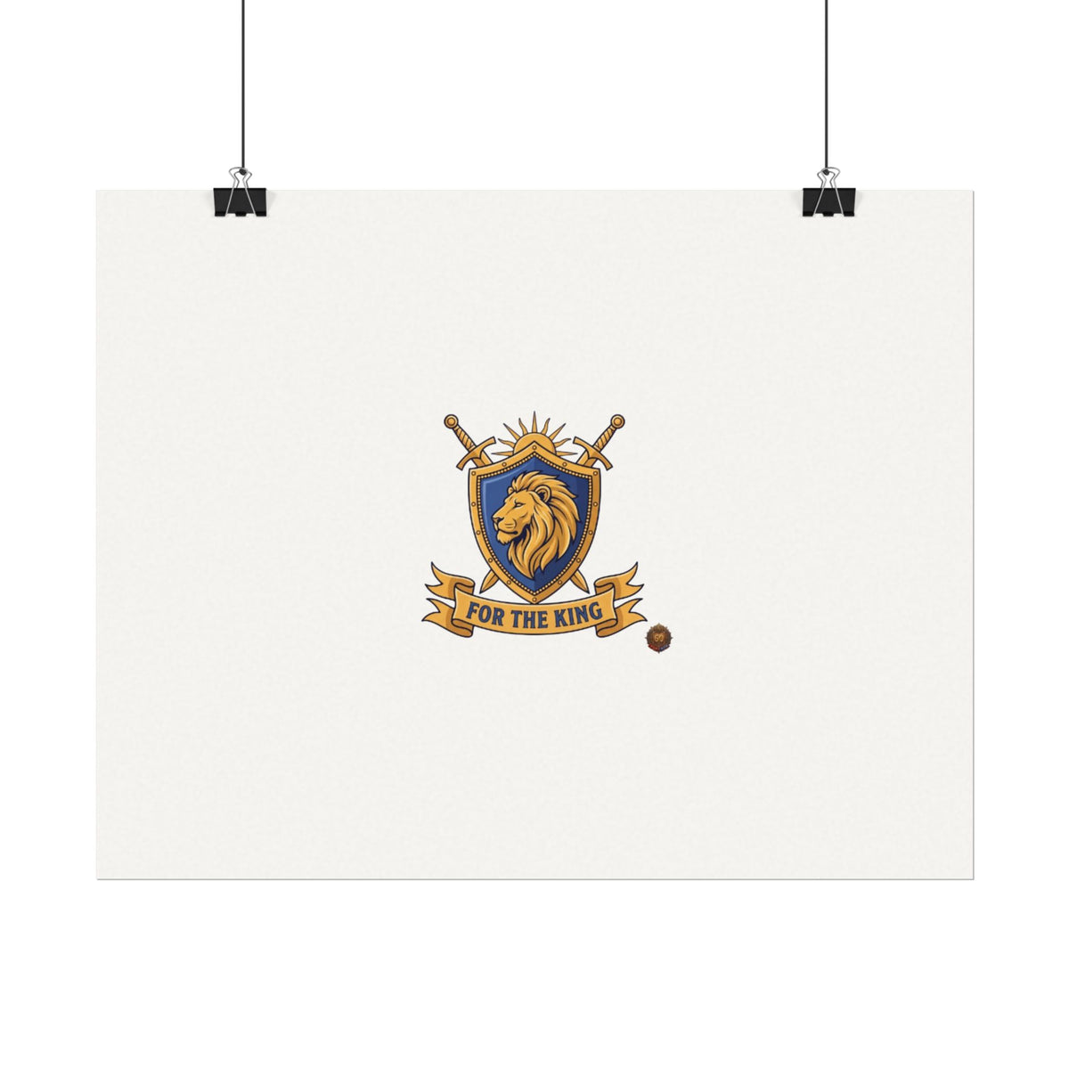 Lion Crest Watercolor Poster — 'Bow to the King' Matte Art Print