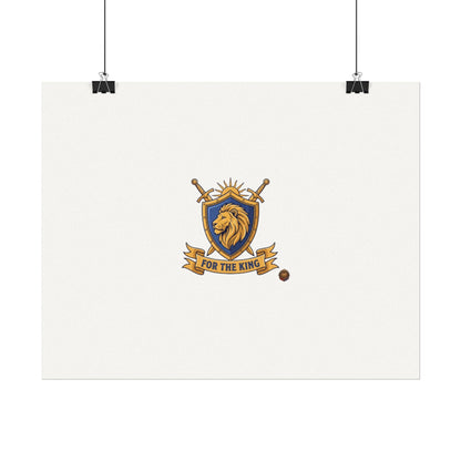 Lion Crest Watercolor Poster — 'Bow to the King' Matte Art Print