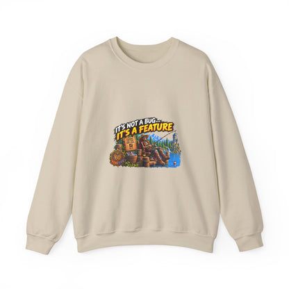 Crewneck Sweatshirt - “It’s Not a Bug, It’s a Feature” Retro Cabin Gamer Design