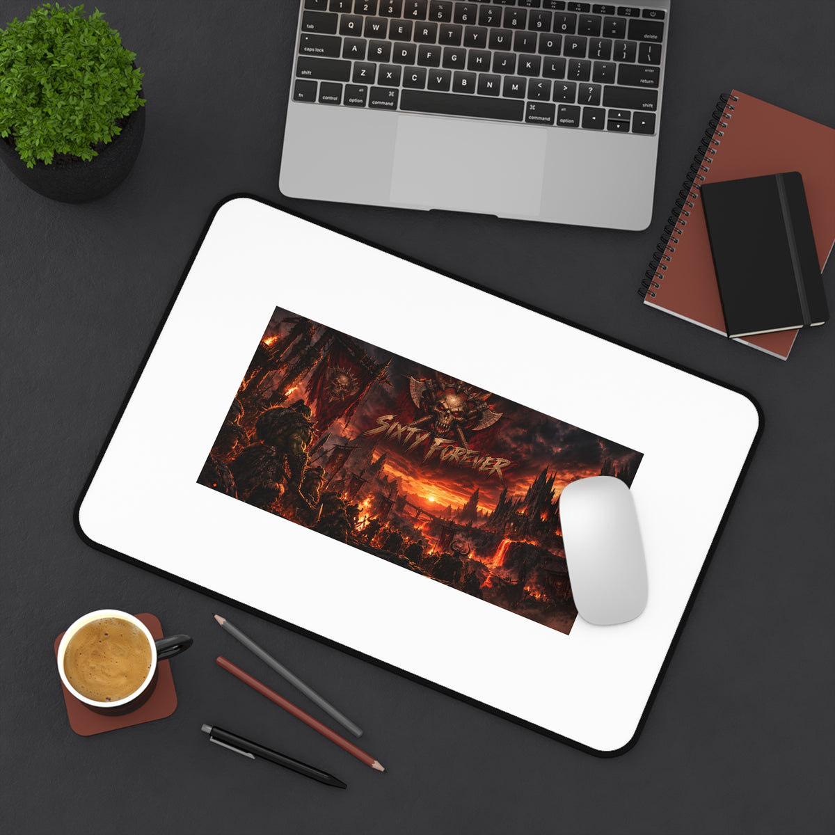 Dark Fantasy Desk Mat — 'Smit & Forever' Gothic Castle Gaming Mousepad