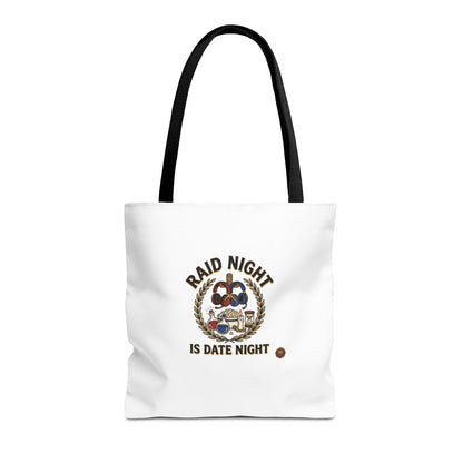 Raid Night Is Date Night Tote Bag — Military Police Themed Canvas Tote