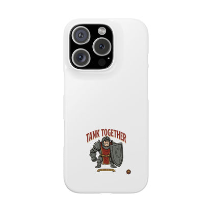 Slim Phone Case — "Tank Together" Medieval Tank Warrior Design