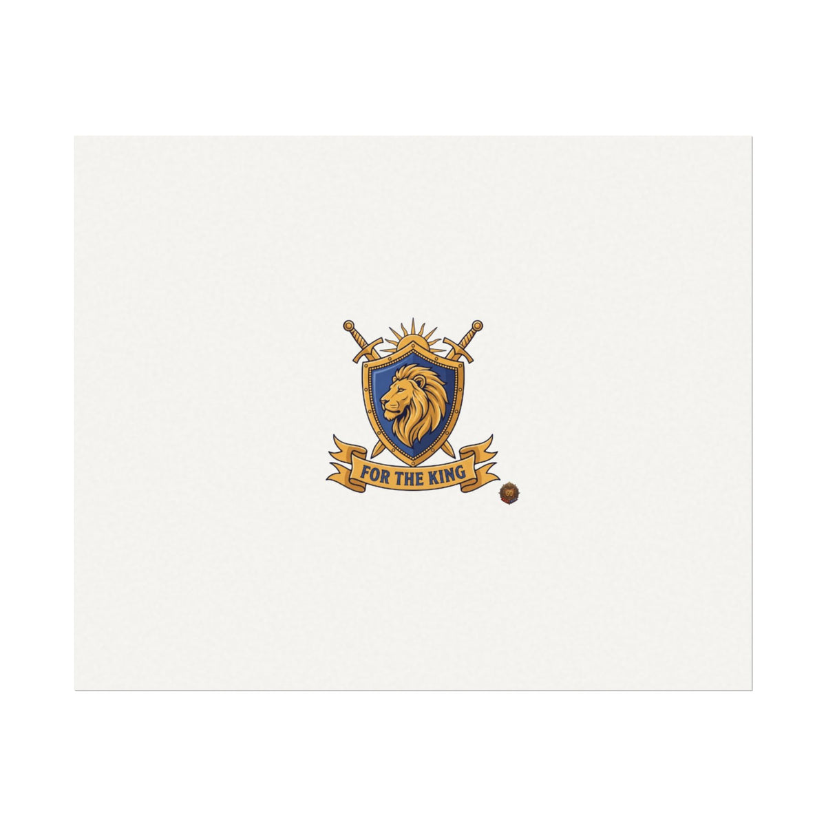 Lion Crest Watercolor Poster — 'Bow to the King' Matte Art Print
