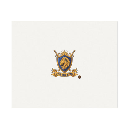 Lion Crest Watercolor Poster — 'Bow to the King' Matte Art Print