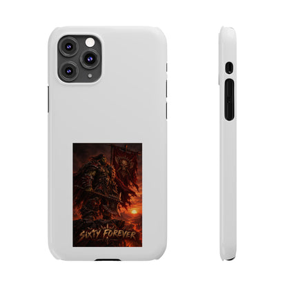 Slim Phone Case — Dark Viking Warrior 'Sixty Forever' Graphic