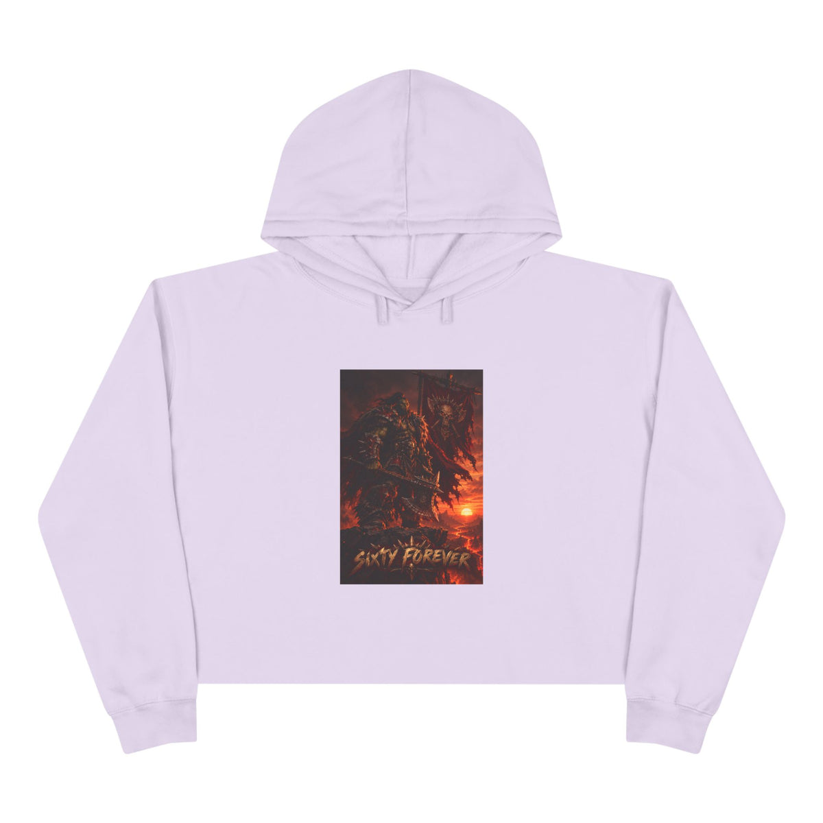 Crop Hoodie — Fiery Palm Sunset Graphic Crop Hoodie