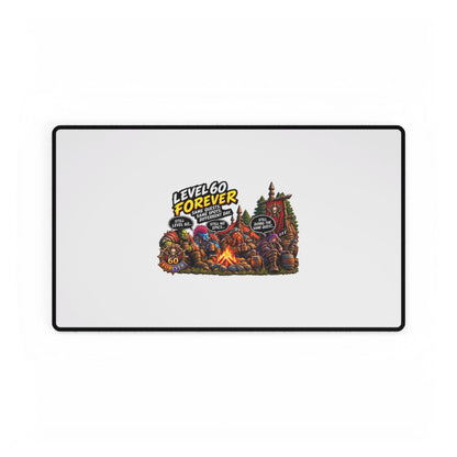 Level 60 Forever Gaming Desk Mat — RPG Campfire Mousepad