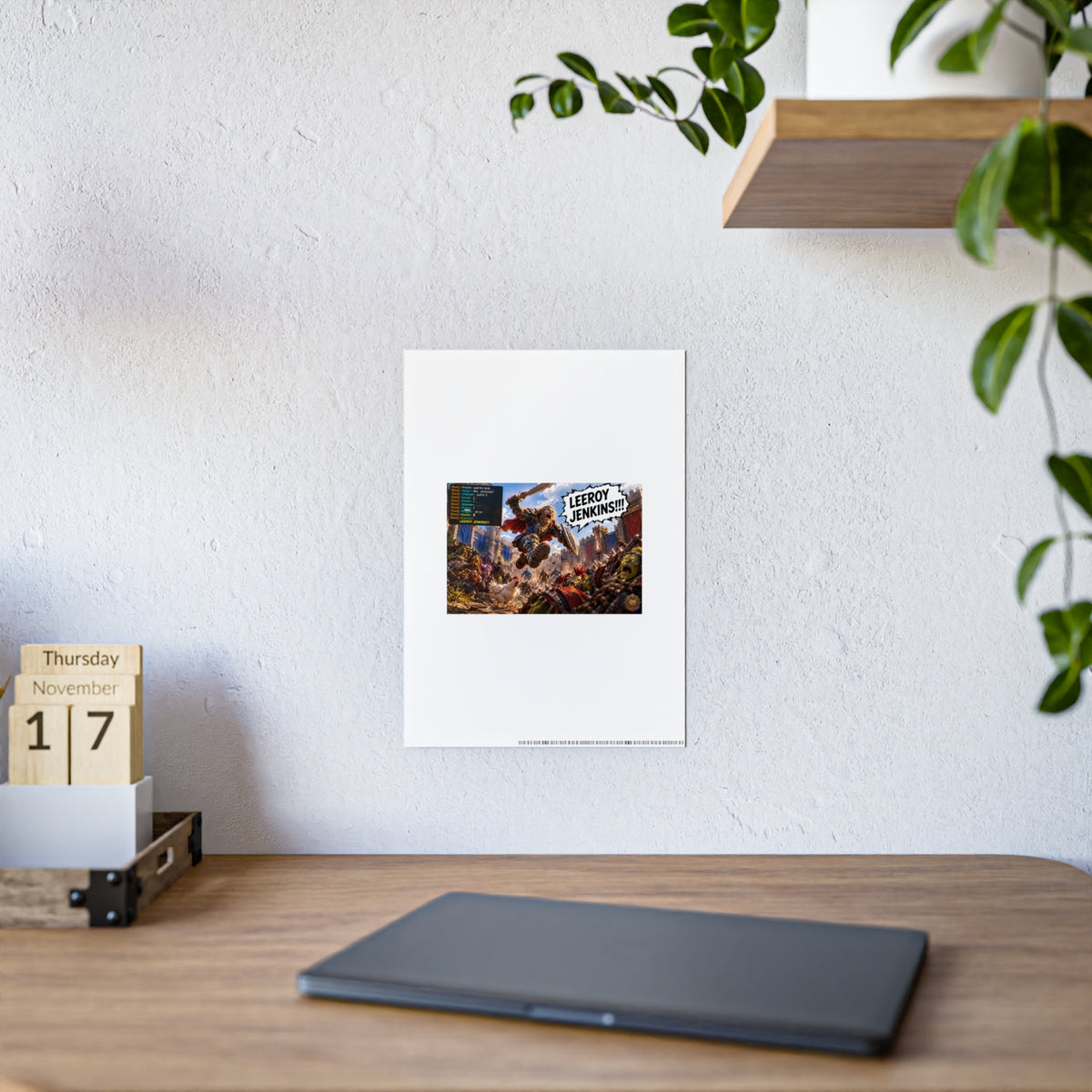Gloss Poster — 'Leeroy Jenkins' Fantasy Gaming Print