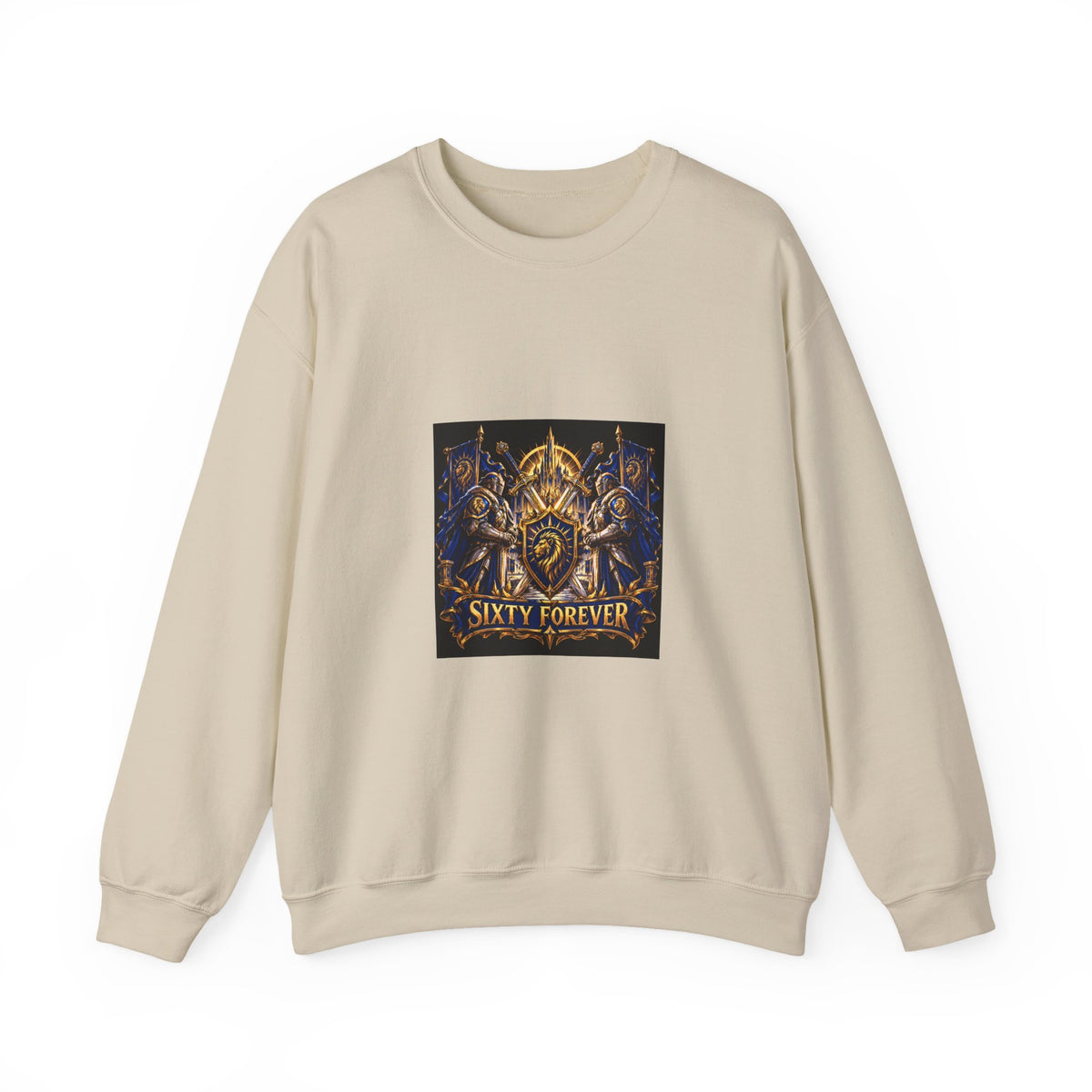 Crewneck Sweatshirt — Sixty Forever Ornate Shield Graphic