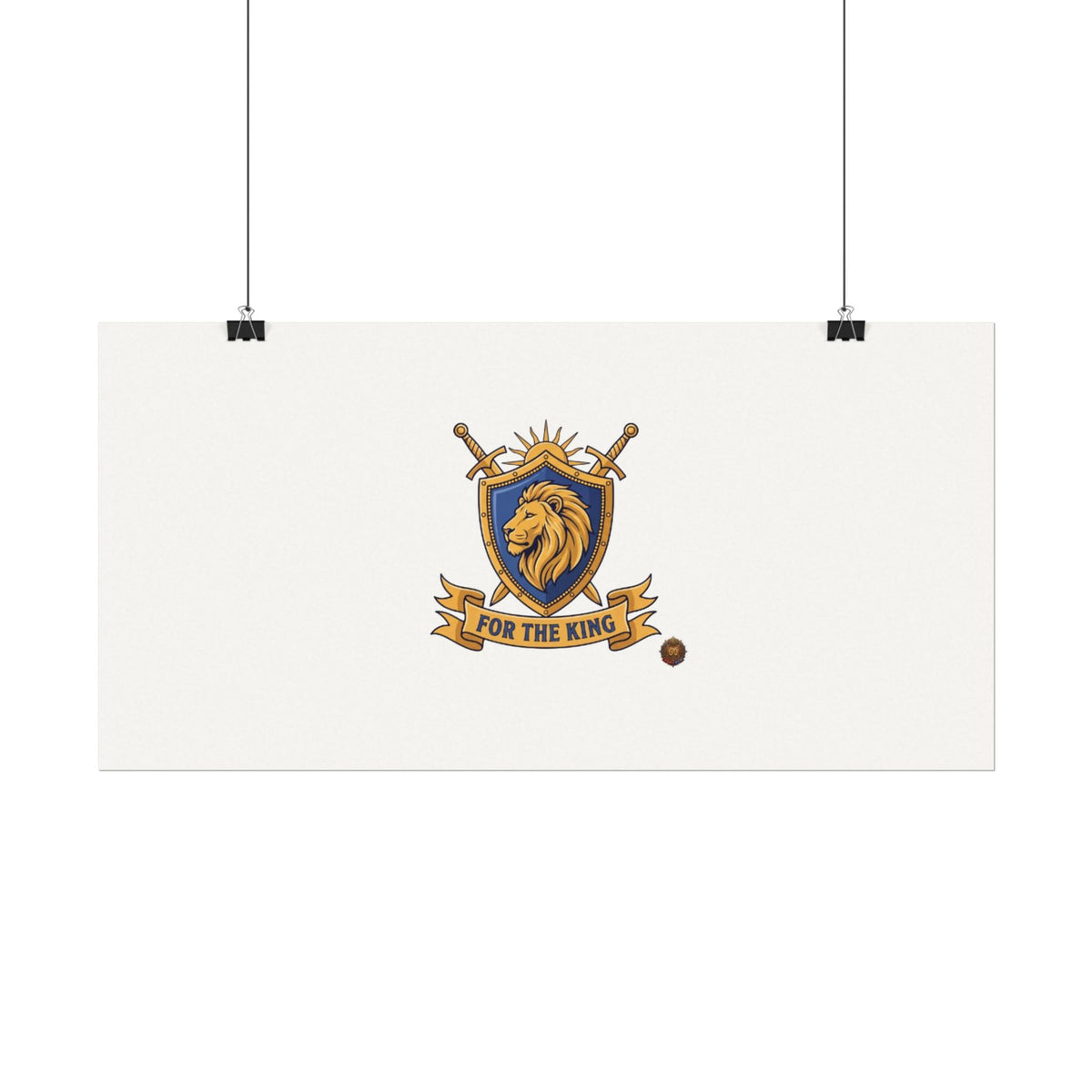 Lion Crest Watercolor Poster — 'Bow to the King' Matte Art Print