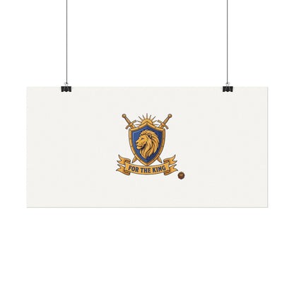 Lion Crest Watercolor Poster — 'Bow to the King' Matte Art Print