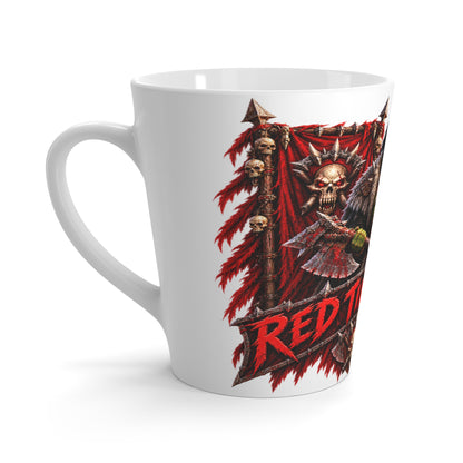 Orc Warrior Latte Mug — 'Red Till Dead' Fantasy Gaming Coffee Cup