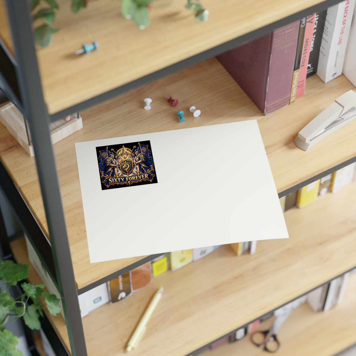 Sixty Forever Sticker Sheet — Vintage Heraldic Crest Sticker