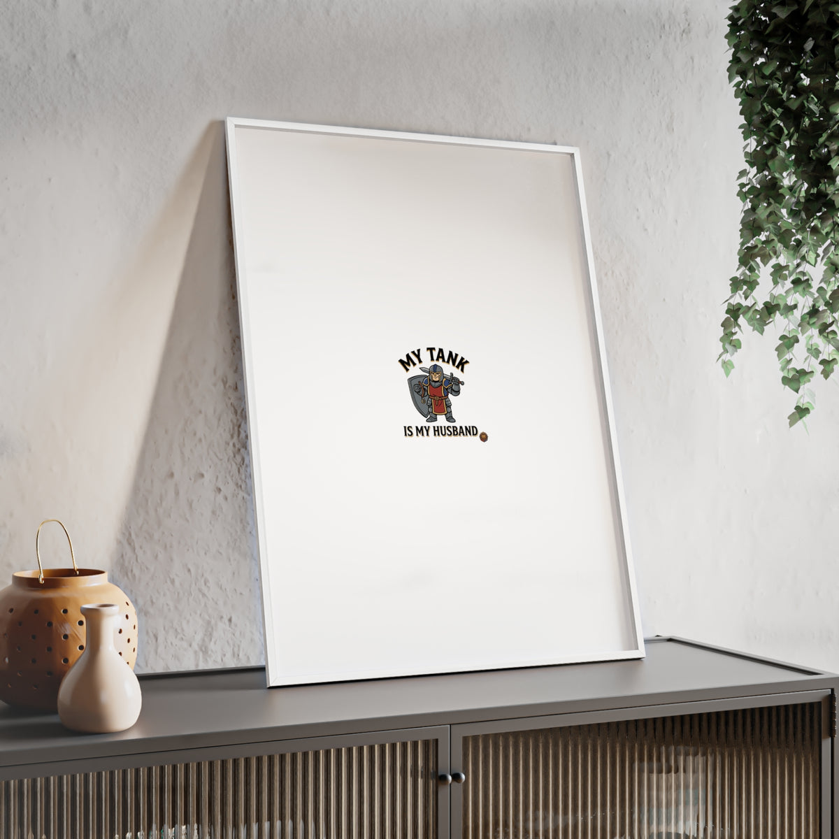 Framed Poster “My Tank Is My Husband” - Military Tank Lover Wall Art