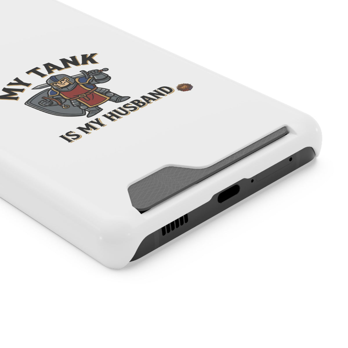 Phone Case with Card Holder — "My Tank Is My Husband" Gamer Military Wallet Case