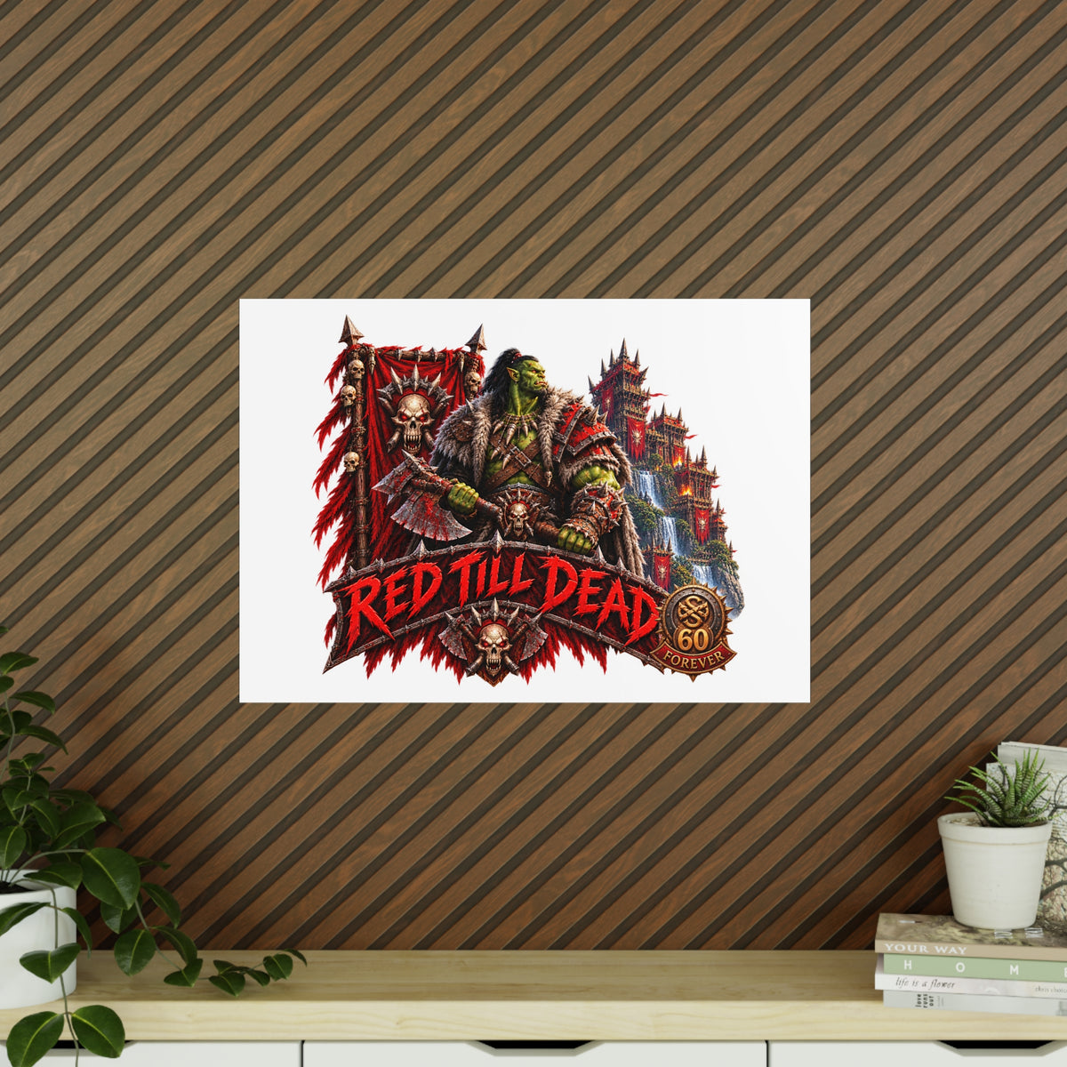 Red Till Dead Orc Warrior Poster