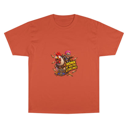 Gamer Chicken "Honk If You’re Leveling" T‑Shirt