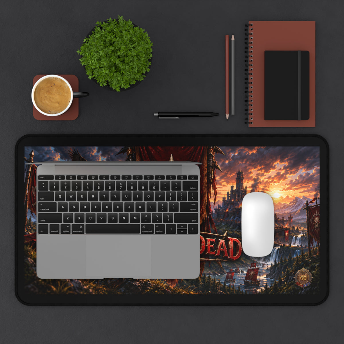 Red Till Dead Fantasy Gaming Desk Mat