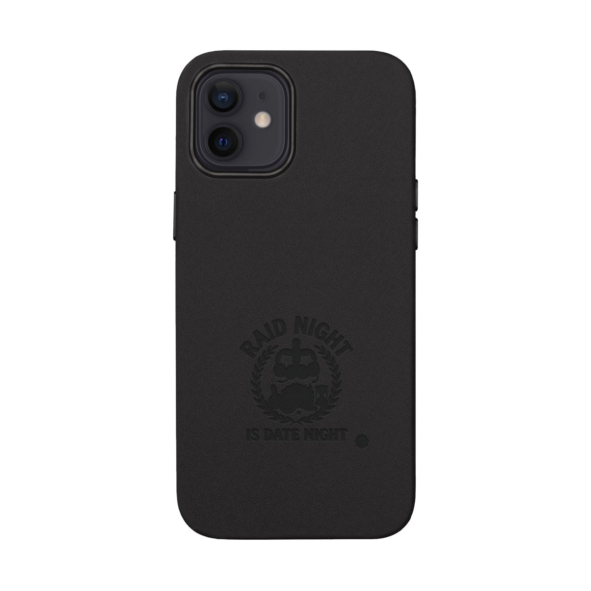 Engraved PU Leather Phone Case — 'Raid Night' Embossed Protective Cover