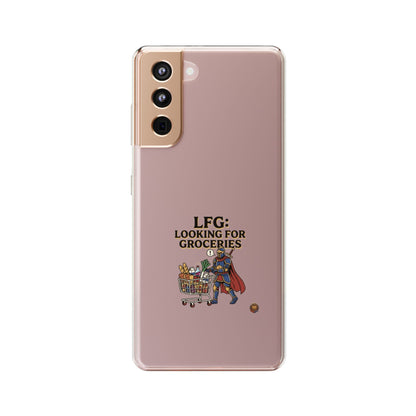 Clear Phone Case — “LFG: Looking For Groceries” Grocery Shopper Design