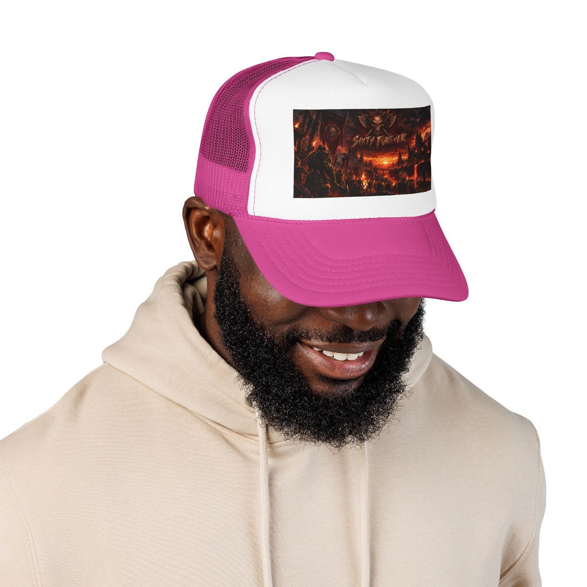 Foam Trucker Hat — Dark Fantasy 'Satanic' Apocalypse Graphic Cap