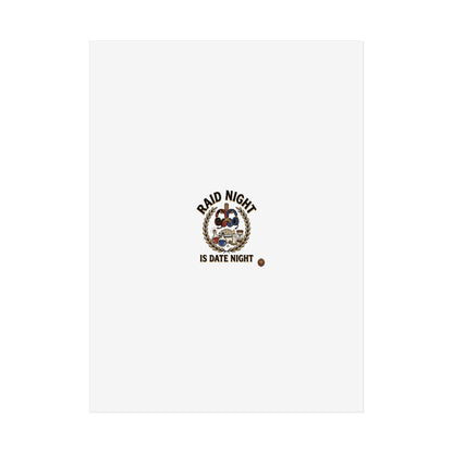 Poster – "Raid Night Is Date Night" Vintage Motorcycle Emblem