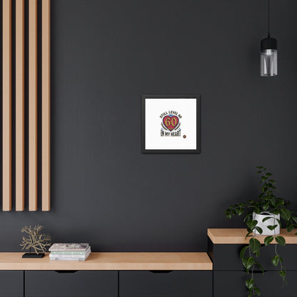 Framed Poster — "Still Level 60 In My Heart" 60th Birthday Retro Heart Print
