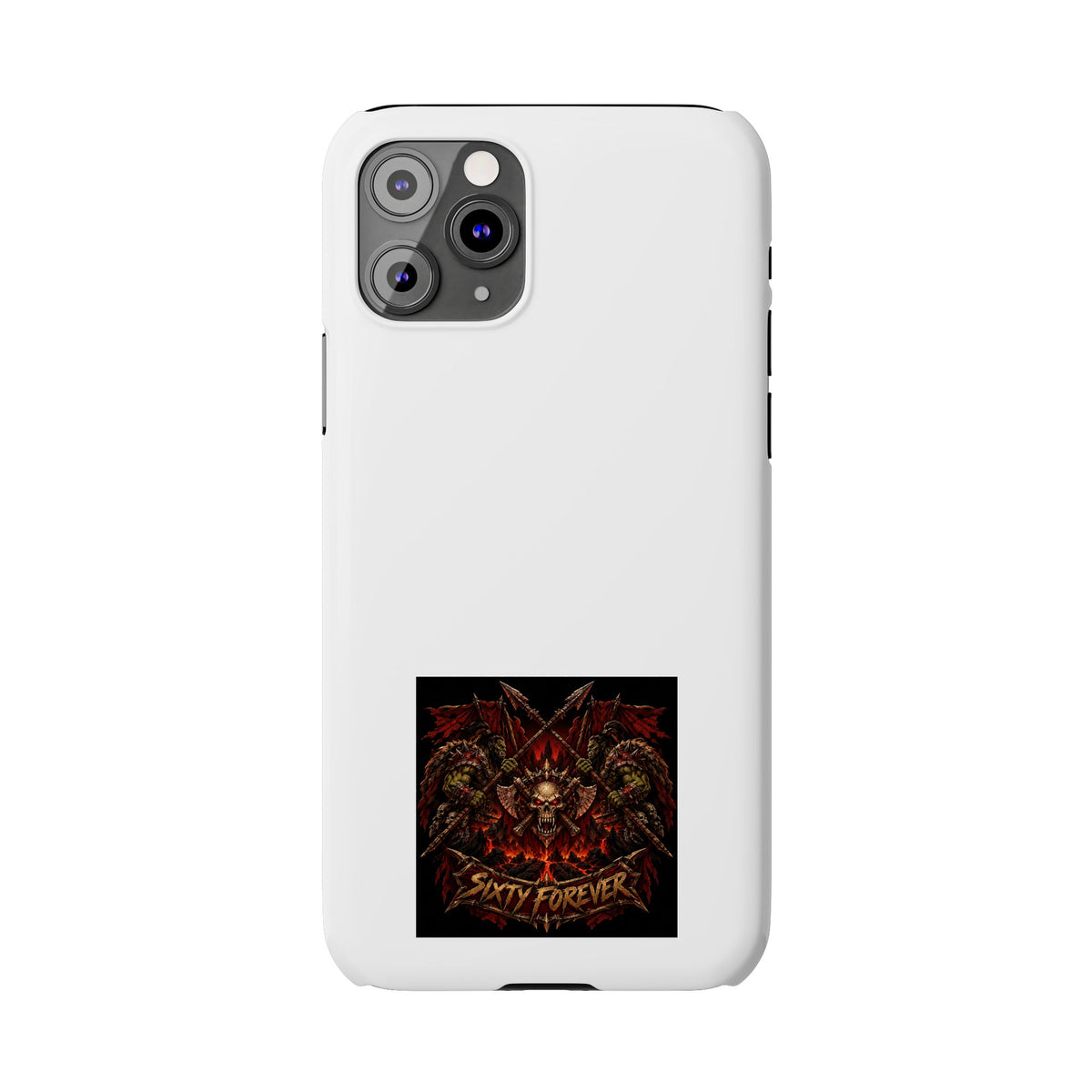 Slim Phone Case — 'Sixty Forever' Gothic Skull & Wings Design