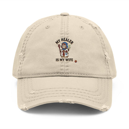 Distressed Embroidered Dad Hat - Native American Chief Design