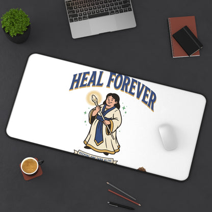 Heal Forever Desk Mat — Inspirational Healer Illustration Mouse Pad