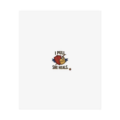 Poster — "I Pull, She Heals" Floral Minimalist Wall Art