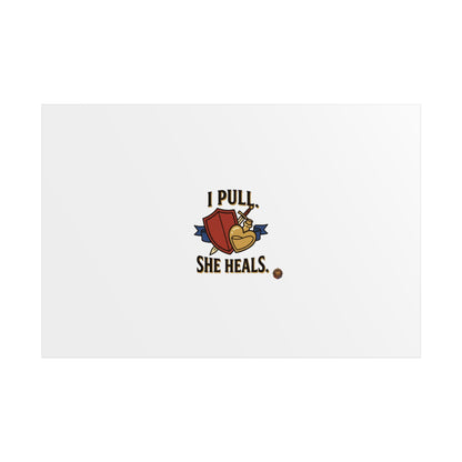 Poster — "I Pull, She Heals" Floral Minimalist Wall Art