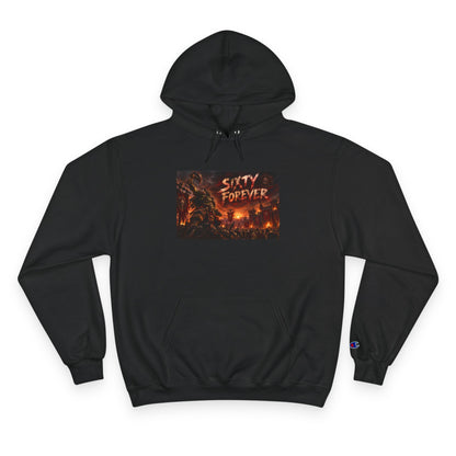 Champion Hoodie — 'Sixty Forever' Retro Horror Graphic Hoodie