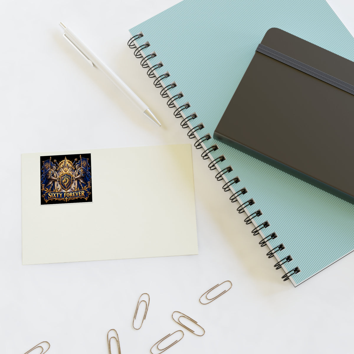 Sixty Forever Sticker Sheet — Vintage Heraldic Crest Sticker