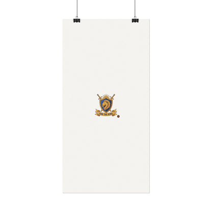 Lion Crest Watercolor Poster — 'Bow to the King' Matte Art Print
