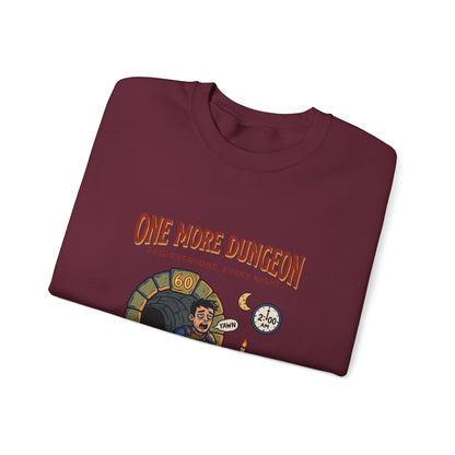 One More Dungeon Crewneck Sweatshirt — Gamer RPG Adventure Pullover
