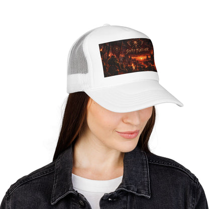 Foam Trucker Hat — Dark Fantasy 'Satanic' Apocalypse Graphic Cap