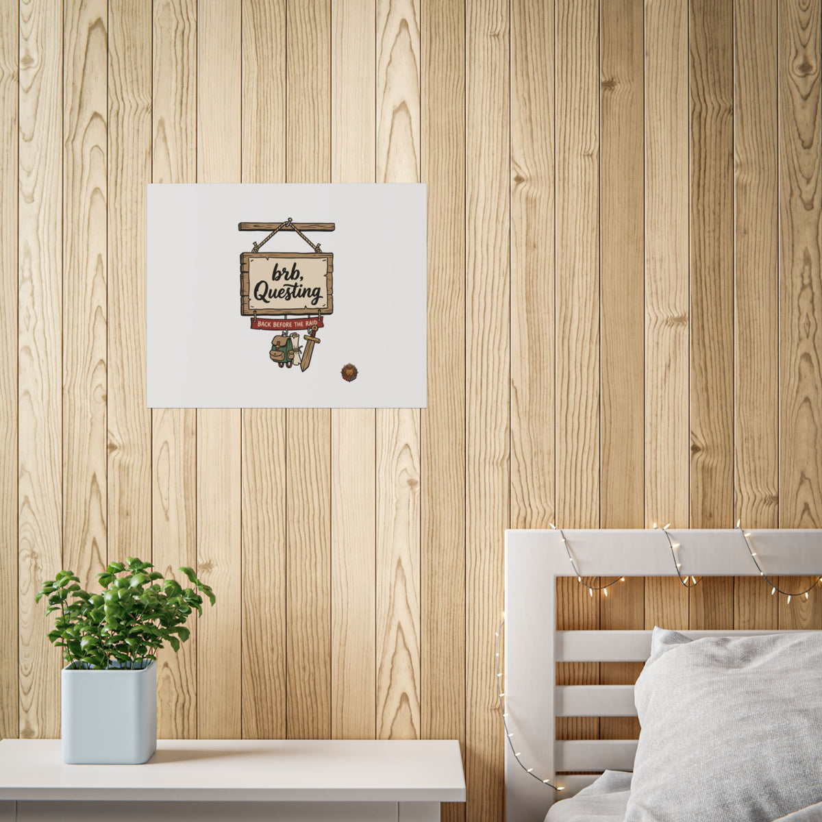 BRB Questing Poster — "Back Before the Raid" RPG Gaming Wall Art