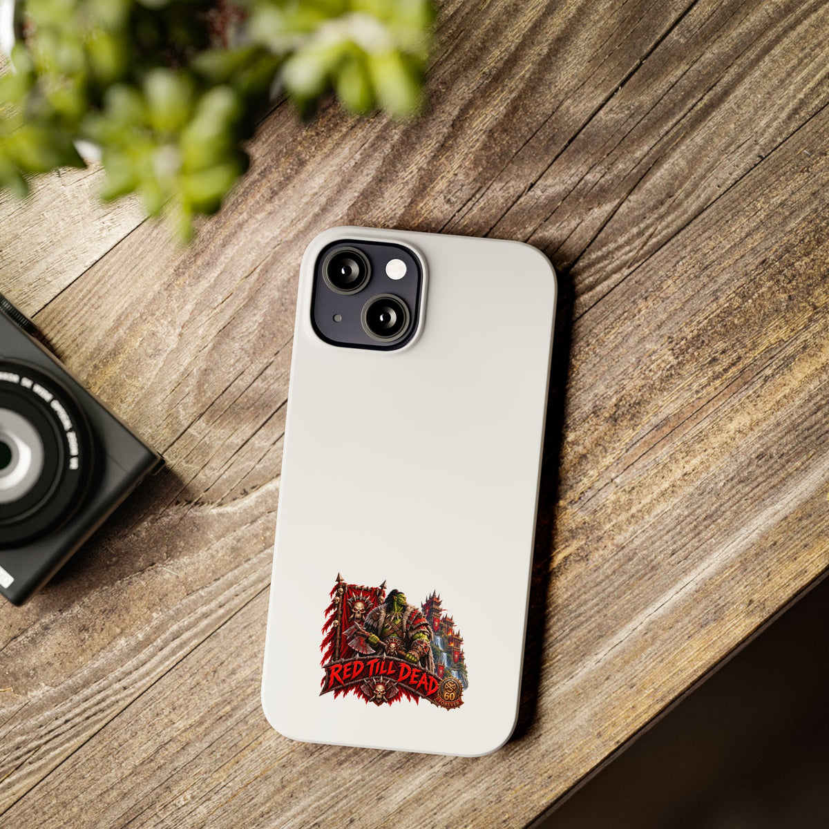 Slim Phone Case — “Red Till Dead” Vintage Horror Graphic
